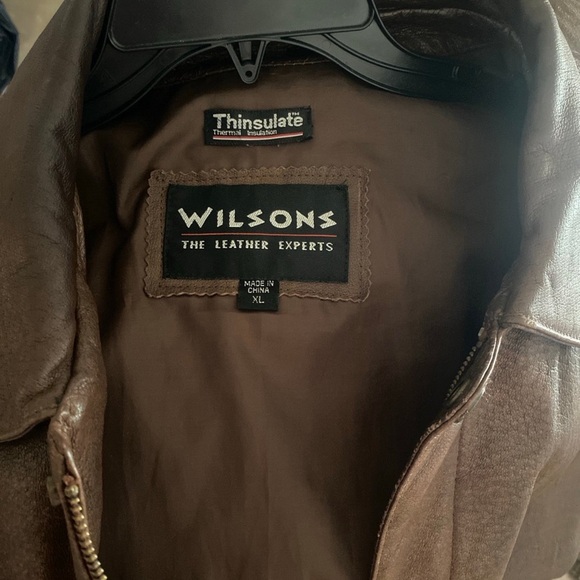 Wilsons The Leather Expert Thinsulate 3M Brown Leather Biker Jacket Men’s  XL - Picture 11 of 12